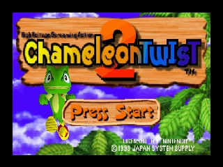 Chameleon Twist 2 title screen for Nintendo 64
